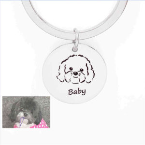 Hand Drawn Pet Portrait Keychain